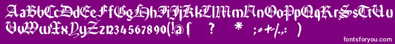 Rememberreinerfs-fontti – valkoiset fontit violetilla taustalla