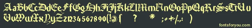 Rememberreinerfs-fontti – keltaiset fontit mustalla taustalla