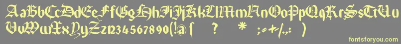Rememberreinerfs-Schriftart – Gelbe Schriften auf grauem Hintergrund