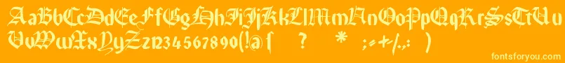 Rememberreinerfs-fontti – keltaiset fontit oranssilla taustalla