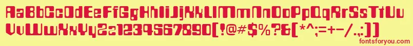 Cntdn Font – Red Fonts on Yellow Background