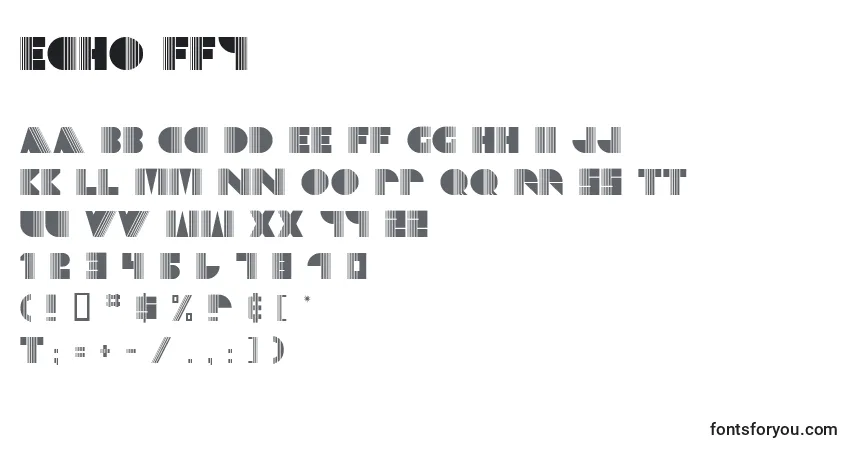 Schriftart Echo ffy – Alphabet, Zahlen, spezielle Symbole