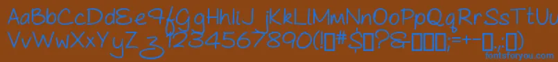 AsCuteAs...Bold Font – Blue Fonts on Brown Background