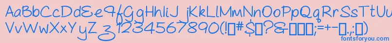 AsCuteAs...Bold Font – Blue Fonts on Pink Background