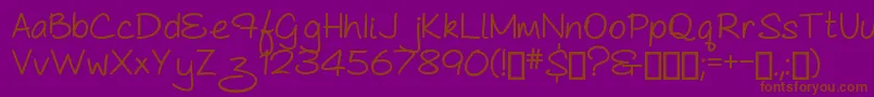 AsCuteAs...Bold Font – Brown Fonts on Purple Background