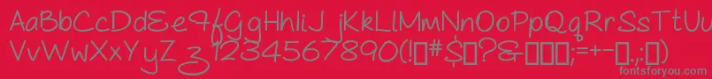 AsCuteAs...Bold Font – Gray Fonts on Red Background