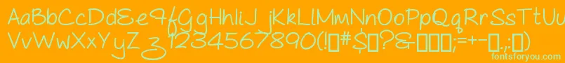 AsCuteAs...Bold Font – Green Fonts on Orange Background