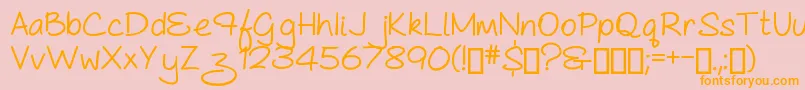 AsCuteAs...Bold Font – Orange Fonts on Pink Background