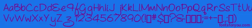 AsCuteAs...Bold Font – Purple Fonts on Blue Background