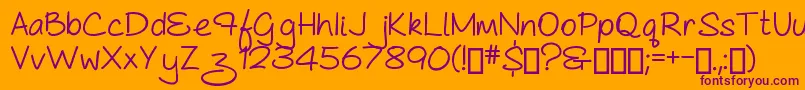AsCuteAs...Bold Font – Purple Fonts on Orange Background