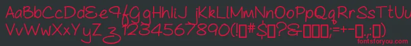 AsCuteAs...Bold Font – Red Fonts on Black Background