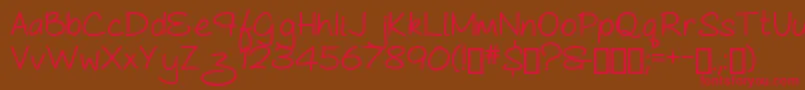 AsCuteAs...Bold Font – Red Fonts on Brown Background