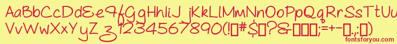 AsCuteAs...Bold Font – Red Fonts on Yellow Background