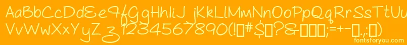 AsCuteAs...Bold Font – Yellow Fonts on Orange Background