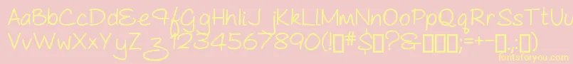 AsCuteAs...Bold Font – Yellow Fonts on Pink Background
