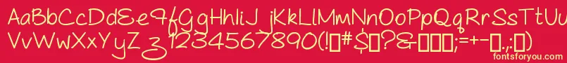 AsCuteAs...Bold Font – Yellow Fonts on Red Background
