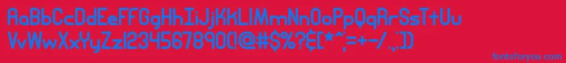 Fonte EntangledPlainBrk – fontes azuis em um fundo vermelho
