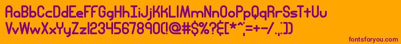 EntangledPlainBrk Font – Purple Fonts on Orange Background