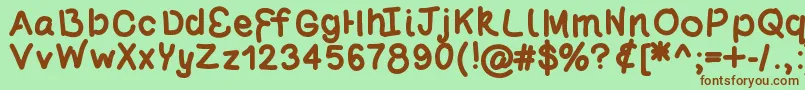 Poundcake69 Font – Brown Fonts on Green Background