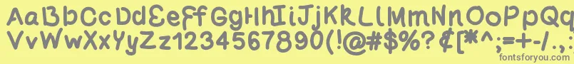 Poundcake69-Schriftart – Graue Schriften auf gelbem Hintergrund