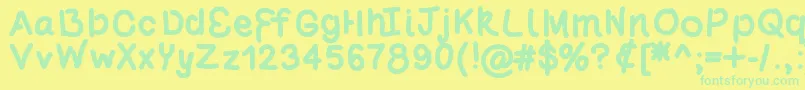 Poundcake69 Font – Green Fonts on Yellow Background