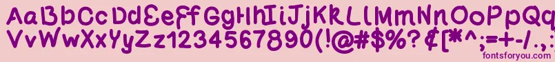 Poundcake69-Schriftart – Violette Schriften auf rosa Hintergrund