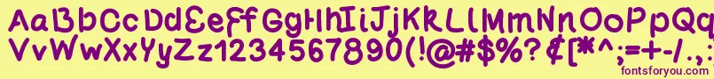 Poundcake69 Font – Purple Fonts on Yellow Background