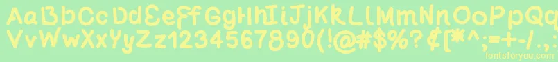 Poundcake69 Font – Yellow Fonts on Green Background