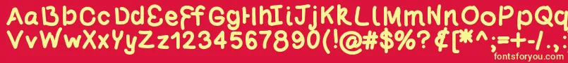 Poundcake69 Font – Yellow Fonts on Red Background