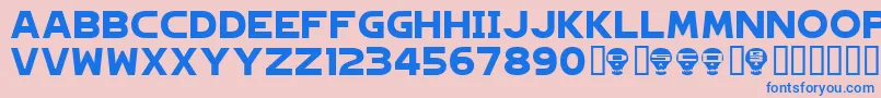 Hagane ffy Font – Blue Fonts on Pink Background