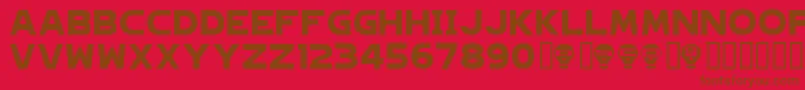 Hagane ffy-Schriftart – Braune Schriften auf rotem Hintergrund