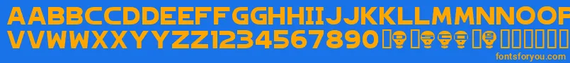 Hagane ffy Font – Orange Fonts on Blue Background