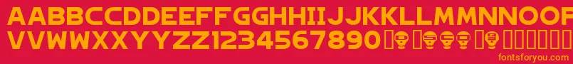 Hagane ffy Font – Orange Fonts on Red Background