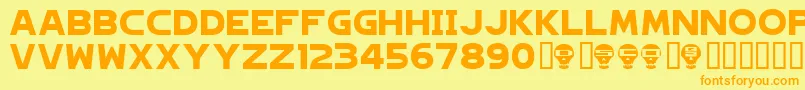 Hagane ffy Font – Orange Fonts on Yellow Background