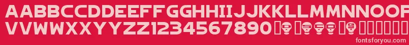 Hagane ffy Font – Pink Fonts on Red Background