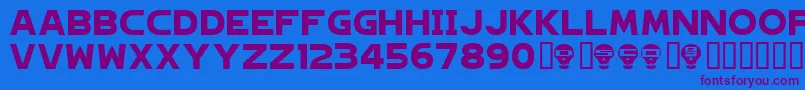 Hagane ffy Font – Purple Fonts on Blue Background