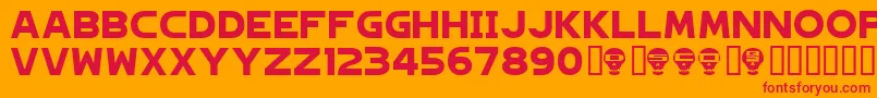 Hagane ffy Font – Red Fonts on Orange Background
