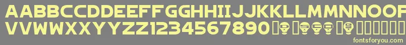 Hagane ffy-Schriftart – Gelbe Schriften auf grauem Hintergrund