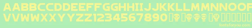 Hagane ffy Font – Yellow Fonts on Green Background