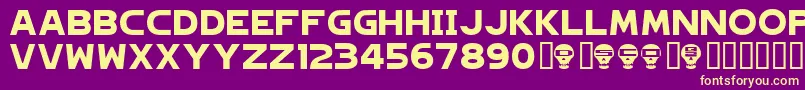Hagane ffy Font – Yellow Fonts on Purple Background