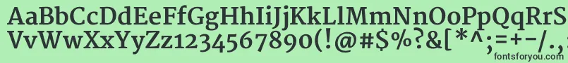 Шрифт MerriweatherBold – чёрные шрифты на зелёном фоне