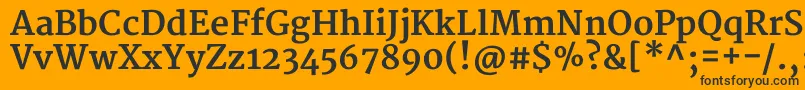 Шрифт MerriweatherBold – чёрные шрифты на оранжевом фоне