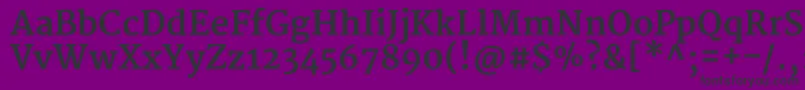 MerriweatherBold-fontti – mustat fontit violetilla taustalla