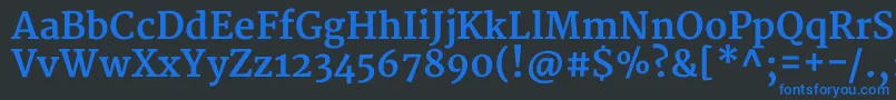 フォントMerriweatherBold – 黒い背景に青い文字