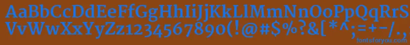 フォントMerriweatherBold – 茶色の背景に青い文字