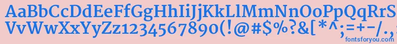 MerriweatherBold-fontti – siniset fontit vaaleanpunaisella taustalla