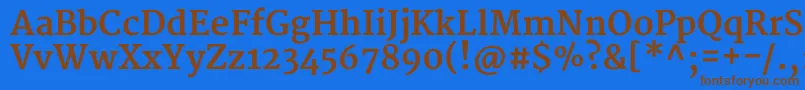 Czcionka MerriweatherBold – brązowe czcionki na niebieskim tle