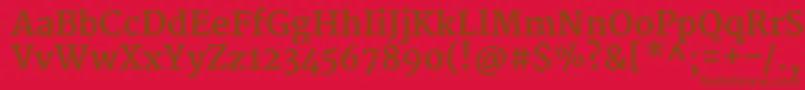 フォントMerriweatherBold – 赤い背景に茶色の文字
