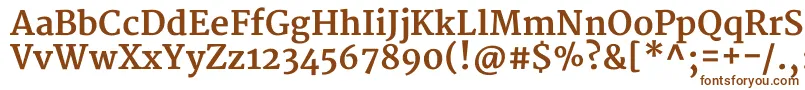 MerriweatherBold-fontti – ruskeat fontit valkoisella taustalla