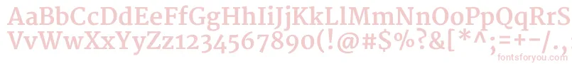 MerriweatherBold-fontti – vaaleanpunaiset fontit valkoisella taustalla